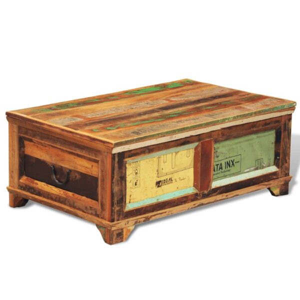 vidaXL Coffee Table with Storage Vintage Reclaimed Wood - Image 2