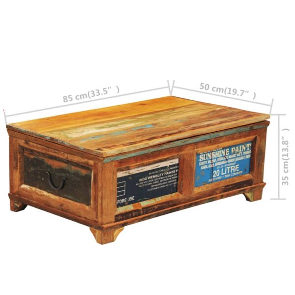 vidaXL Coffee Table with Storage Vintage Reclaimed Wood - Image 11