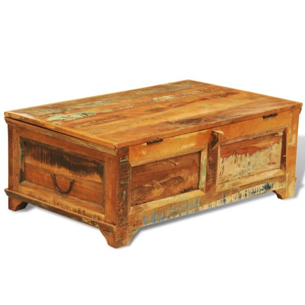 vidaXL Coffee Table with Storage Vintage Reclaimed Wood - Image 6