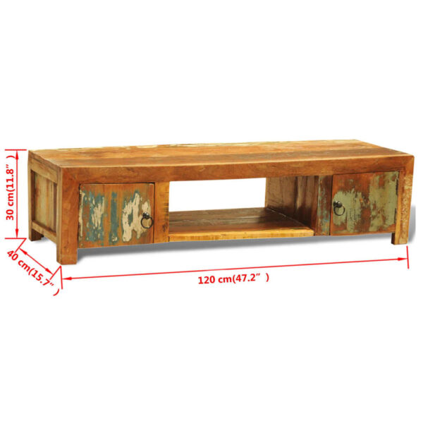 vidaXL TV Stand with 2 Doors Reclaimed Wood Vintage - Image 11