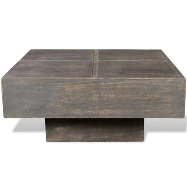 vidaXL Coffee Table Dark Brown Square Solid Mango Wood - Image 2