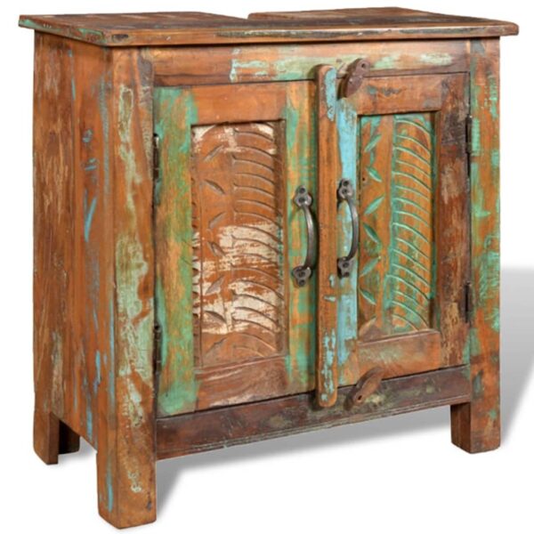 Reclaimed Solid Wood Bathroom Vanity Cabinet Set with Mirror - Image 10