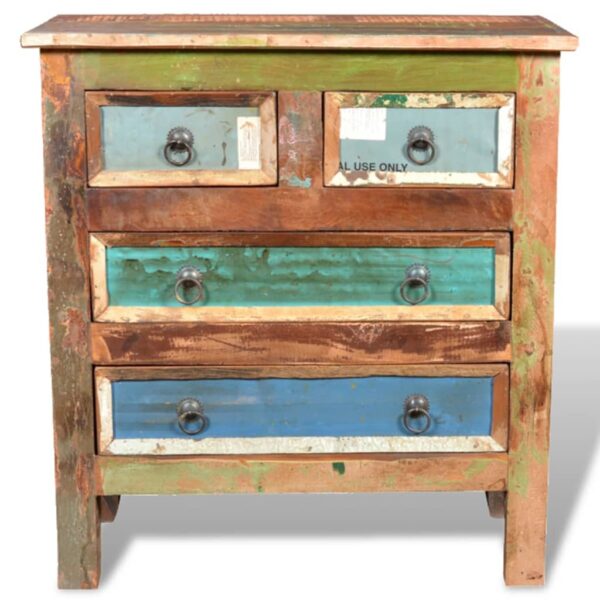 vidaXL Reclaimed Cabinet Solid Wood with 4 Drawers - Image 2