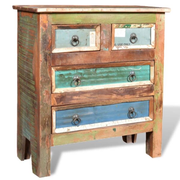 vidaXL Reclaimed Cabinet Solid Wood with 4 Drawers - Image 3