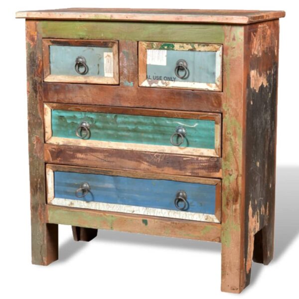 vidaXL Reclaimed Cabinet Solid Wood with 4 Drawers - Image 5