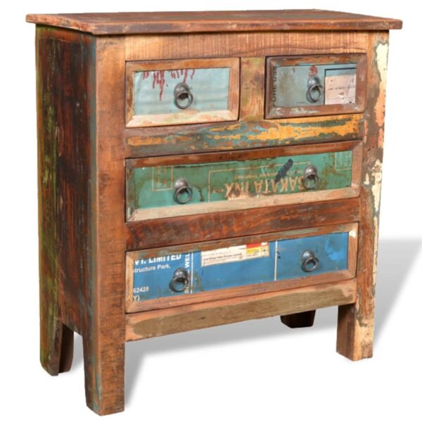 vidaXL Reclaimed Cabinet Solid Wood with 4 Drawers - Image 10