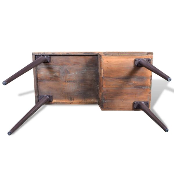 Reclaimed Wood Desk with Iron Legs - Image 5