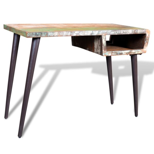 Reclaimed Wood Desk with Iron Legs - Image 7