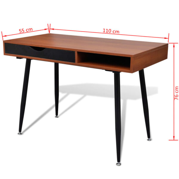 Brown Workstation Computer Desk Laptop Table - Image 7