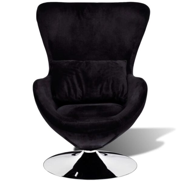 vidaXL Armchair with Egg Shape Black - Image 2