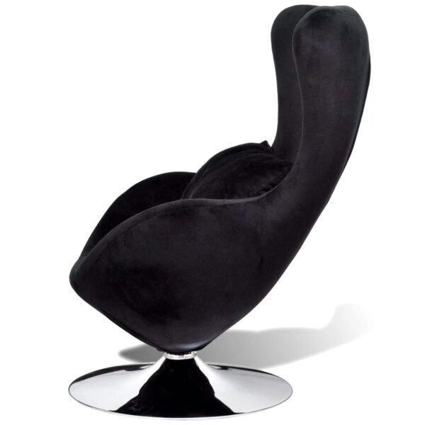 vidaXL Armchair with Egg Shape Black - Image 3