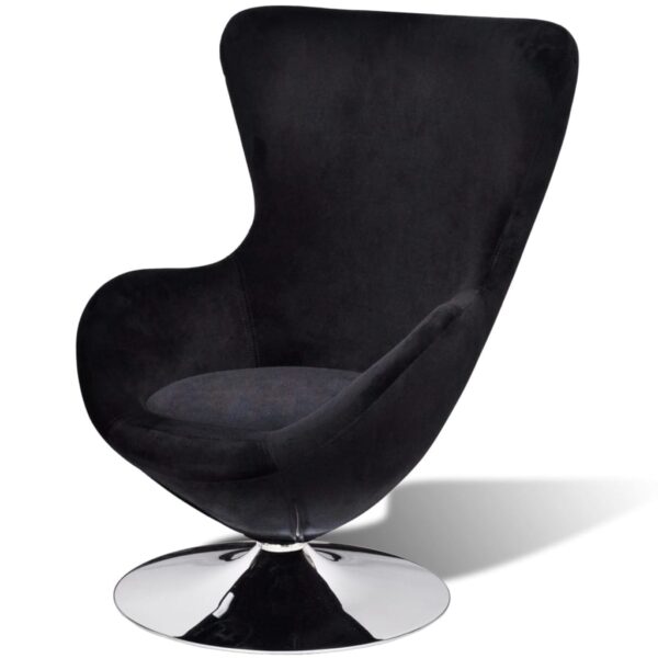 vidaXL Armchair with Egg Shape Black - Image 4