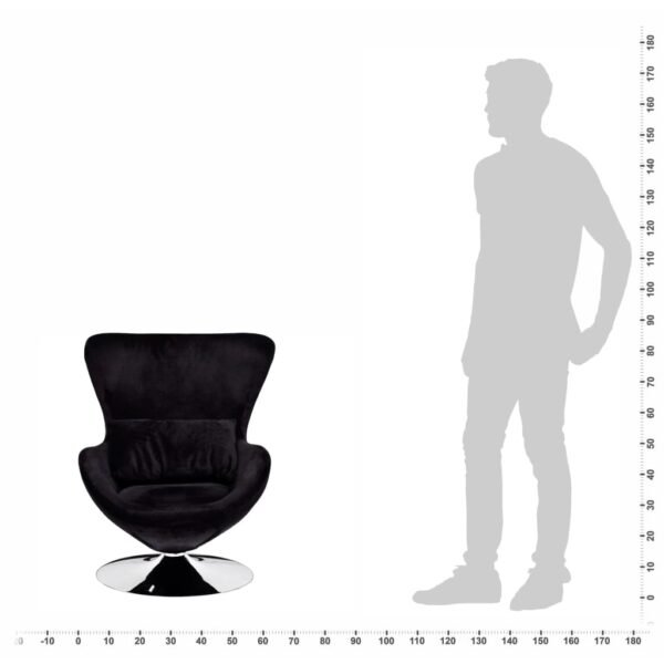 vidaXL Armchair with Egg Shape Black - Image 6