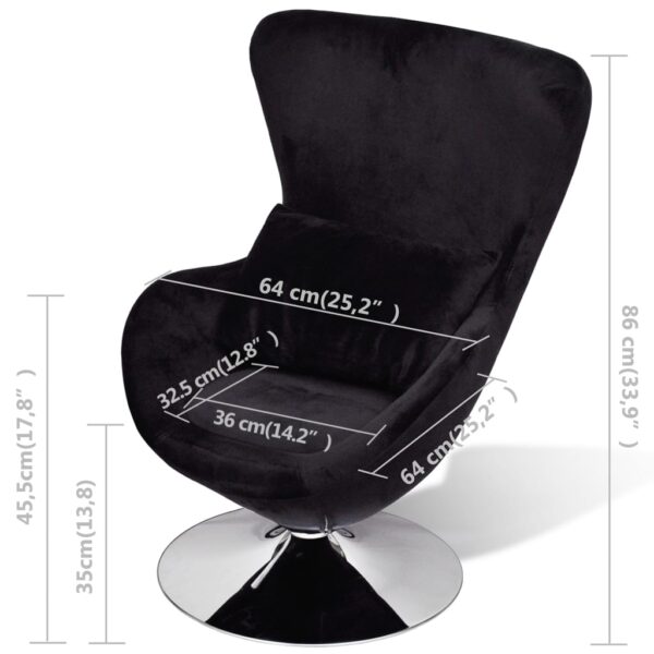 vidaXL Armchair with Egg Shape Black - Image 7