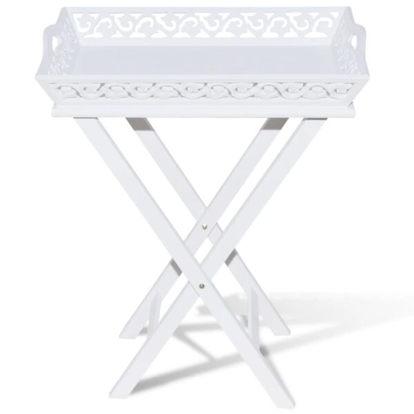 vidaXL Side Table with Tray White - Image 3