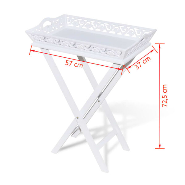 vidaXL Side Table with Tray White - Image 7