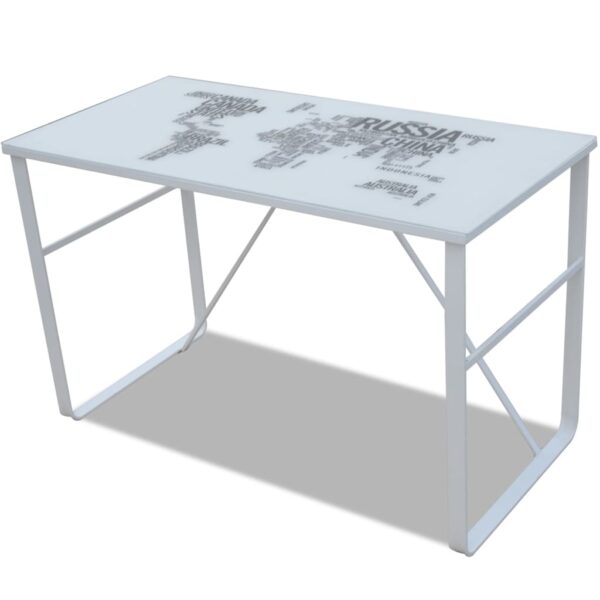 Rectangular Desk with Map Pattern - Image 2