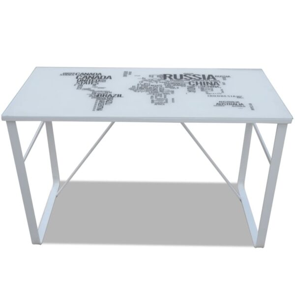 Rectangular Desk with Map Pattern - Image 4