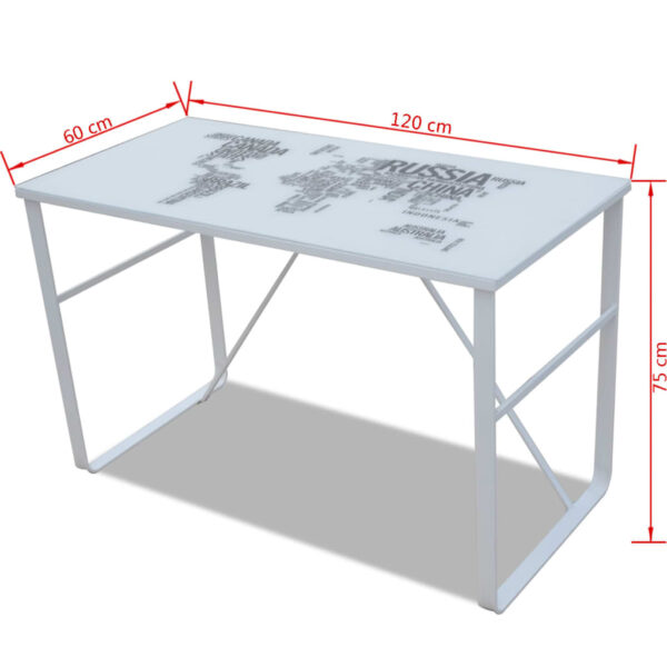 Rectangular Desk with Map Pattern - Image 6