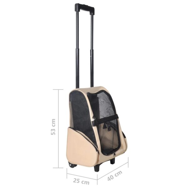 vidaXL Foldable Multipurpose Pet Trolley Beige - Image 7