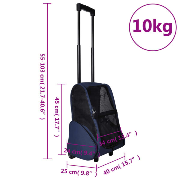 vidaXL Foldable Multipurpose Pet Trolley Blue - Image 8