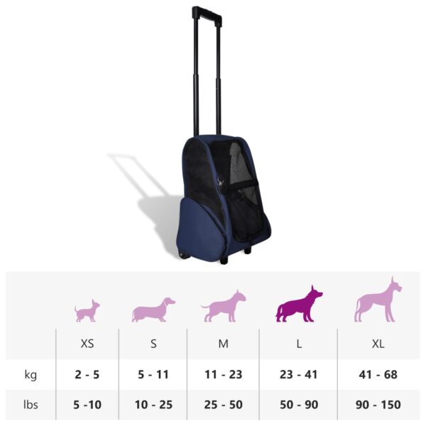 vidaXL Foldable Multipurpose Pet Trolley Blue - Image 9