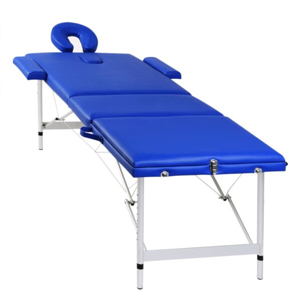 Blue Foldable Massage Table 3 Zones with Aluminum Frame - Image 3