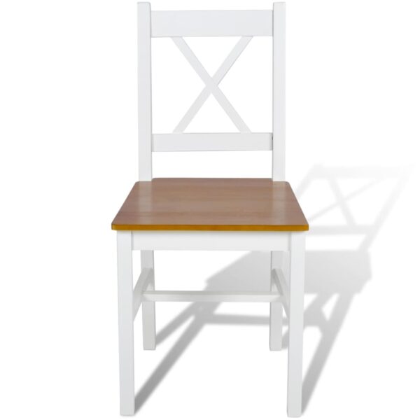 vidaXL Dining Chairs 2 pcs White Pinewood - Image 2