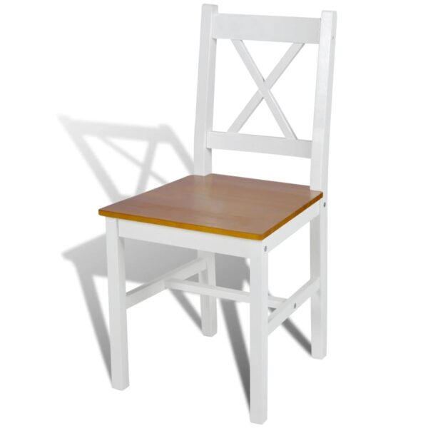 vidaXL Dining Chairs 2 pcs White Pinewood - Image 3