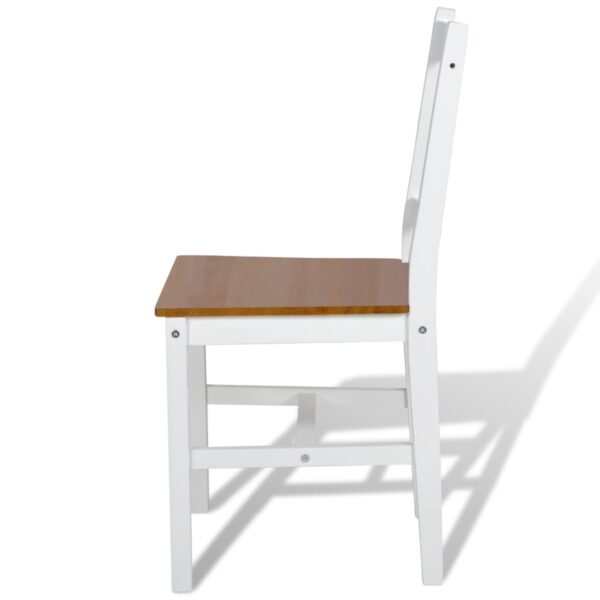 vidaXL Dining Chairs 2 pcs White Pinewood - Image 4