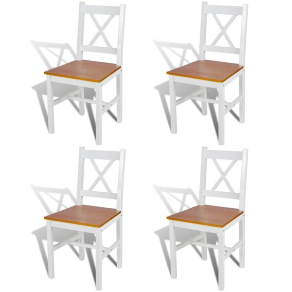 vidaXL Dining Chairs 4 pcs White Pinewood