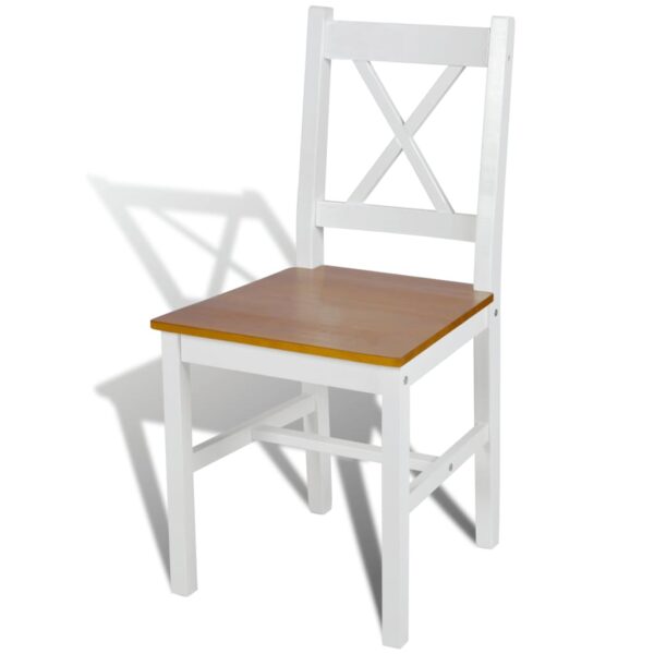 vidaXL Dining Chairs 4 pcs White Pinewood - Image 3