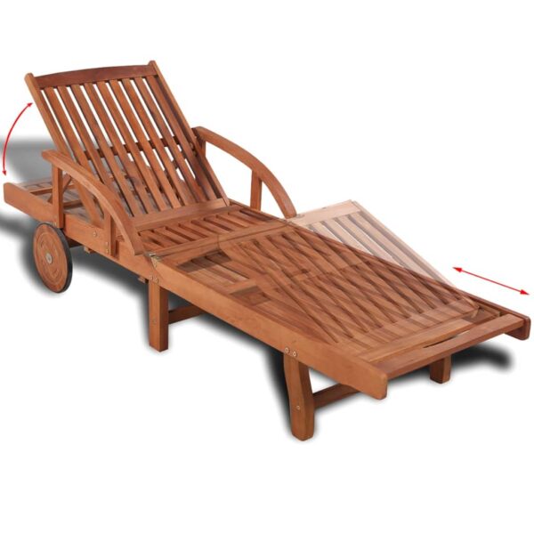 vidaXL Sun Lounger Solid Acacia Wood - Image 3