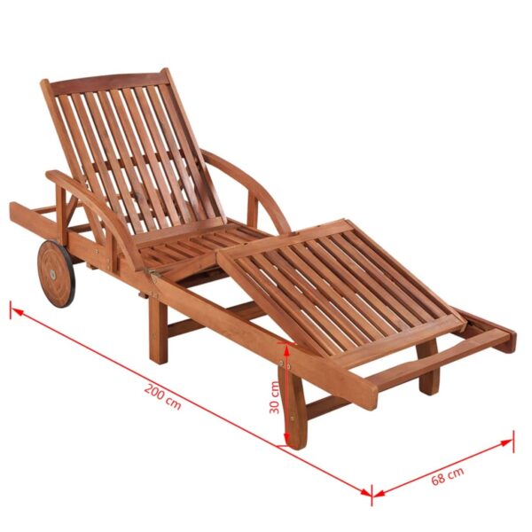 vidaXL Sun Lounger Solid Acacia Wood - Image 7