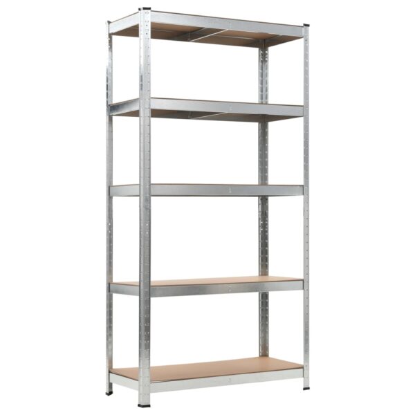 vidaXL 5-Layer Heavy-duty Shelf Silver Steel&Engineered Wood - Image 2