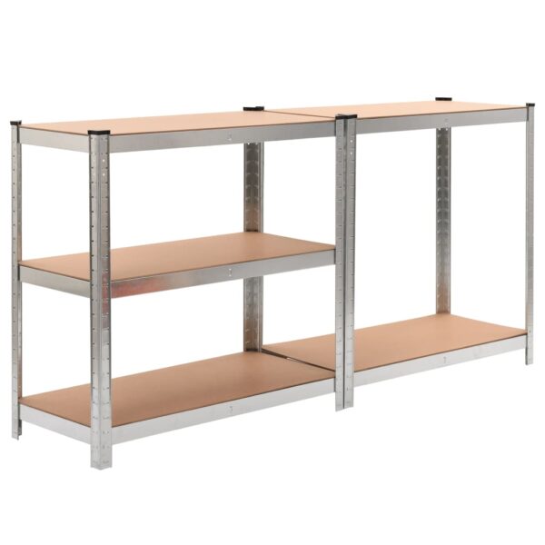 vidaXL 5-Layer Heavy-duty Shelf Silver Steel&Engineered Wood - Image 4