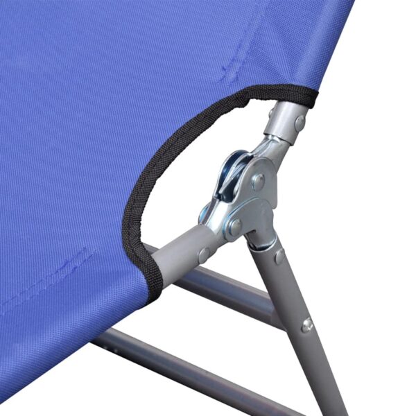 vidaXL Folding Sun Lounger Powder-coated Steel Blue - Image 4