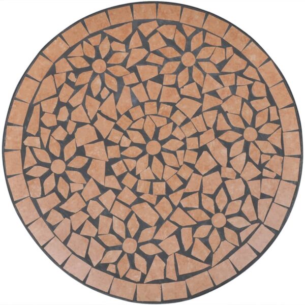 vidaXL Bistro Table Terracotta 23.6" Mosaic - Image 3