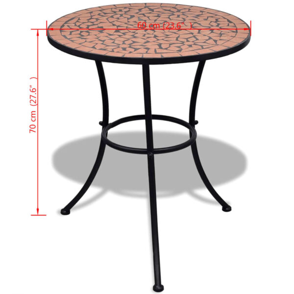 vidaXL Bistro Table Terracotta 23.6" Mosaic - Image 5