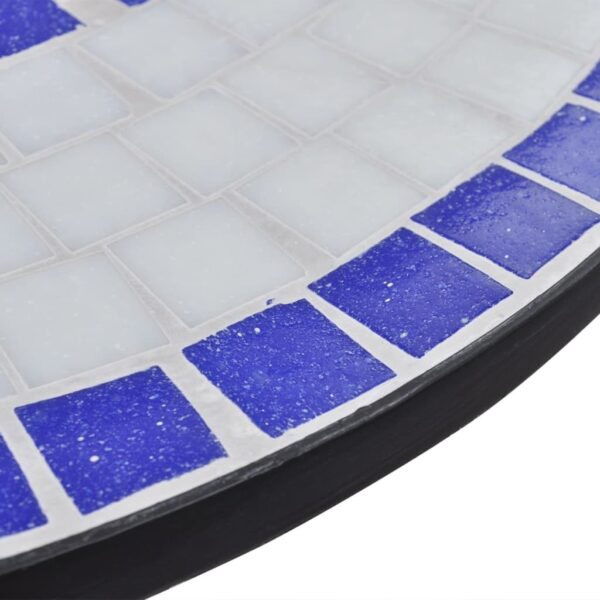 vidaXL Bistro Table Blue and White 23.6" Mosaic - Image 4