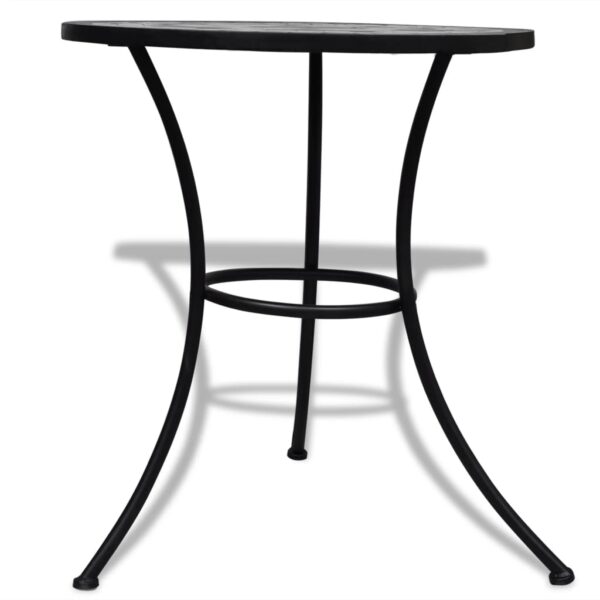 vidaXL Bistro Table Black and White 23.6" Mosaic - Image 3