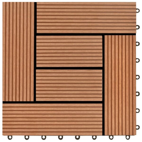 Brown 11 pcs 11.8"x11.8" Decking Tiles WPC 11 ftÂ² - Image 5