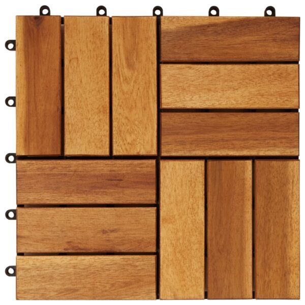 vidaXL 10 pcs Acacia Decking Tiles 11.8"x11.8" - Image 4