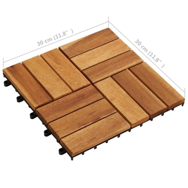 vidaXL 10 pcs Acacia Decking Tiles 11.8"x11.8" - Image 7