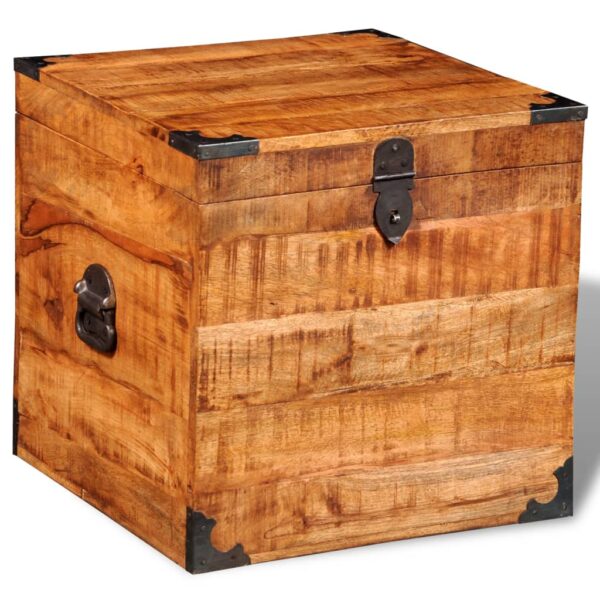 vidaXL Storage Chest Cubic Rough Mango Wood - Image 2