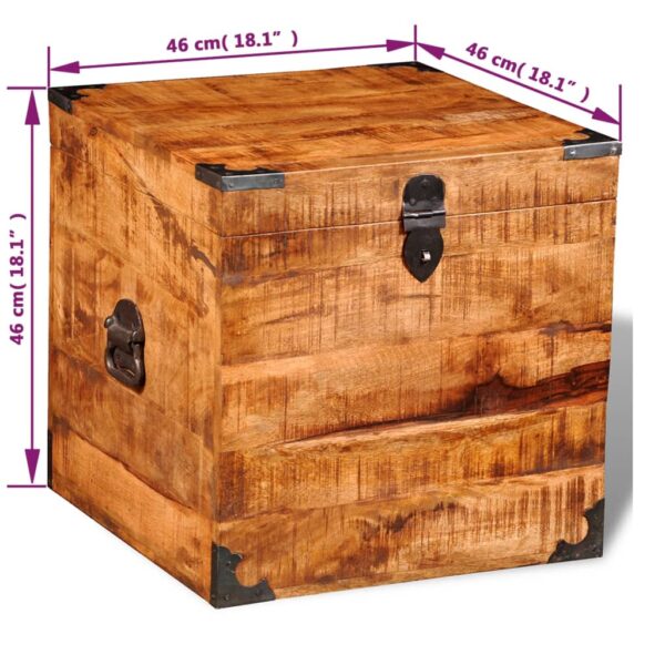 vidaXL Storage Chest Cubic Rough Mango Wood - Image 11