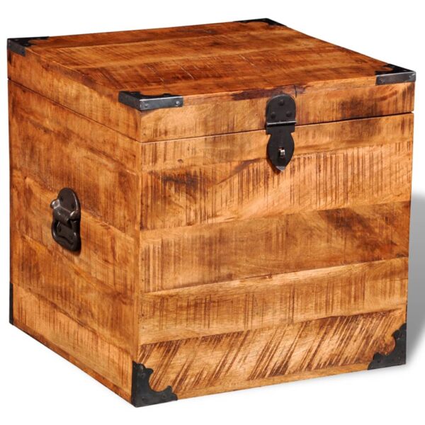 vidaXL Storage Chest Cubic Rough Mango Wood - Image 3