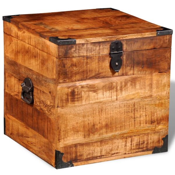 vidaXL Storage Chest Cubic Rough Mango Wood - Image 4