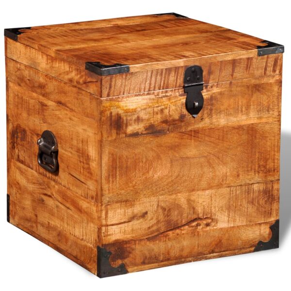 vidaXL Storage Chest Cubic Rough Mango Wood - Image 5