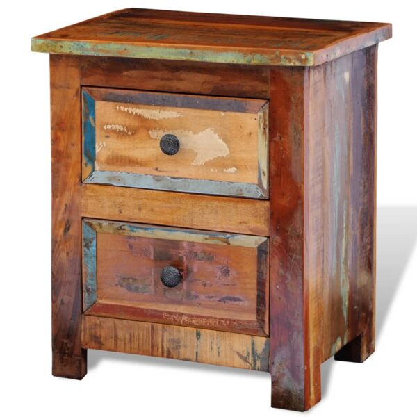 vidaXL Nightstand with 2 Drawers Solid Reclaimed Wood - Image 2